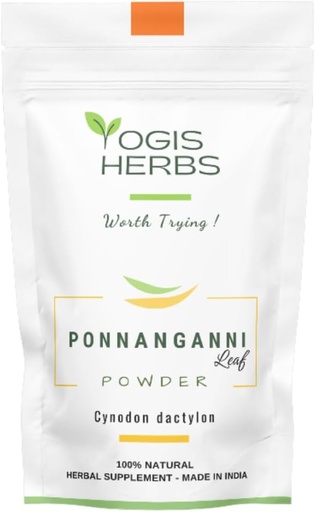 [BRSRAZLRBVYGME3Z] YOGIS HERBS Ponnanganni Leaf Toz (Sesile joyweed) - Göz, Skin, Bone və Immune Wellness / Natural Detox Aid -100 GMS (3.5 oz)