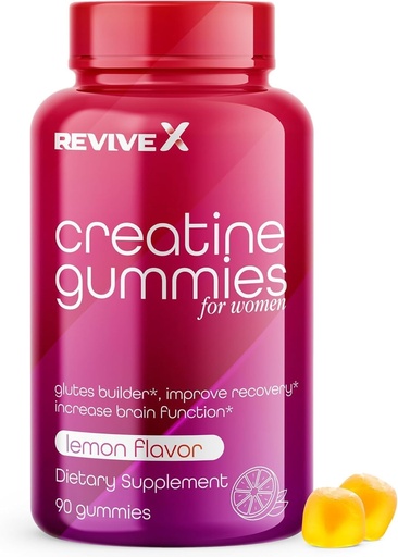 [BRSROBDROJ7BS23Z] Revive X Glute Gummies, Creatine Gummies 3G, Lemon Drop, 30 Servings, 90 Count, Monohydrate, Muscle Builder, Creatine for Women, Creatine, Glutes Gummies, (Award Winning)