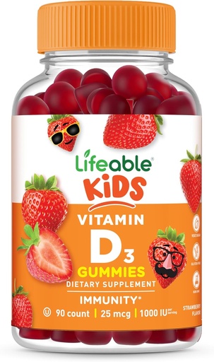 [BRSWYHA3DIBAKDQ4] Uşaqlı Uşaqlar Dövlət Dövlətlər / Vitamin D3 1000iu | Böyük Tasting Vitamin D3 Gummies / B3 Güclü Sağlamlıqlar və Immune Support üçün D3 Vitamini / Uşaqlar üçün D vitamini, Uşaqlar, Qızlar / 90 Gummies