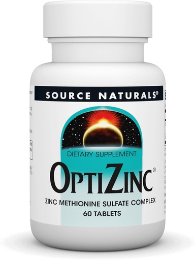 [BRSWIYTYOZ5RUG3E] Source Naturals OptiZinc Zinc Methionine Sulfate Complex & Dietary Supplement - 60 Tablets
