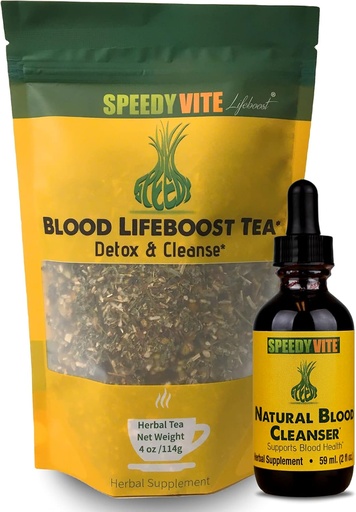 [BRSWGGL4BVYR6YLH] Natural Blood Cleanser Organic Supplement (Set: Tea & Liquid Drop Combo)