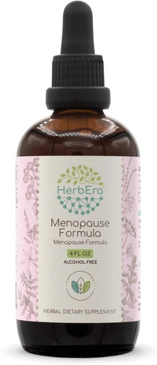 [BRSWYEINDEIWOAA3] HerbEra Menopause Formula B120 Безалкогольная экстрактовая настойка, концентрированная жидкость капает натуральное ягодное витекс, корень солодки, Motherwort, корень Dong Quai, корень Burdock, корень Black Cohosh. 4 Fl Oz