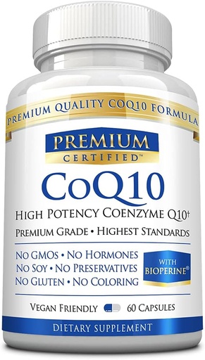 [BRSWGAQKCEFAOADJ] CoQ10 - Coenzyme Q10 300mg with MCT Oil and Piperine - Fast Absorption - Boost Antioxidant Levels, Improve Energy, Support Cardio and Fertility - 60 Capsules - Vegan Friendly