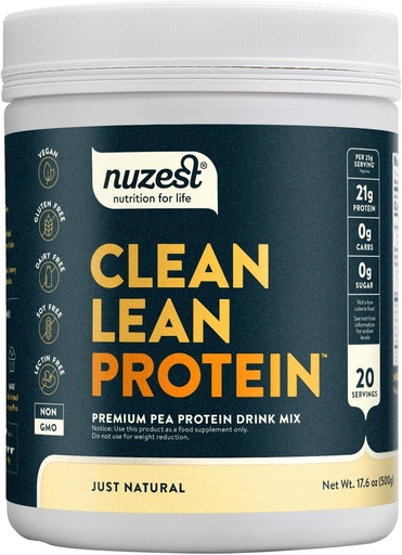 [BRSWICY3PMCRUHIZ] Nuzest - Pea Protein Powder - Clean Protein, xây dựng cây Vegan Protein Powder, Dairy Free, Gluten Free, GMO Free, Protein Shake, Just (UNFLAVORD), 20 phụng sự, 1.1 lb