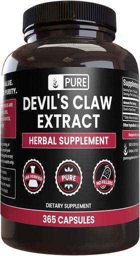 [BRSW2FD2CF6AOD3G] Pure Original Ingredients Devil's Claw (365 קפסולות) No Magnesium Or Rice Fillers, Always Pure, Lab מאומתת
