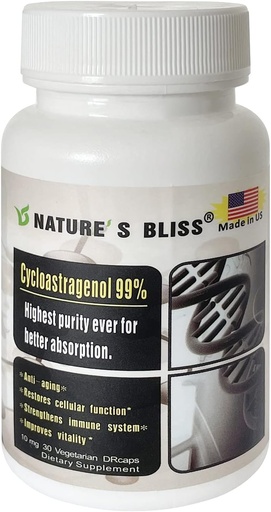 [BRSWIB32BQDWKE3M] Nature'sbliss Cycloastragenol Supplement, 10 mg zerbitzatu bakoitzeko | Zientzia-babestua Telomere luzera, zahartzea eta DNA egitura osasuntsua, Stomach Acid Babestua, Super Absorption,30 kapsula