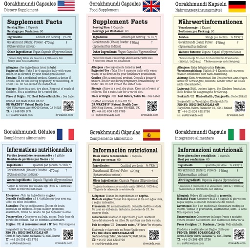 [PBSWAYT2O54W23I5] WAKDE's Gorakhmundi Capsules (Sphaeranthus indicus, 60 Veg Caps,植物补充品,Ayurvedic Herb, All Natural, Vegan)