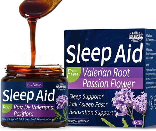 [BRSROAIPPIHQEHIZ] Valerian Root Sleep Aid Syrup, Passion Flower, Hibiscus, Chamomile, Soursop Leaves for Better Sleep, Nature Herbal Extract Liquid for Sleep Support, Reduce Tension, Relaxing. 130g