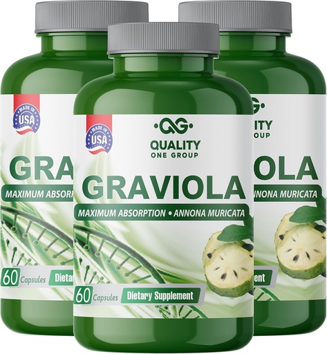 [BRSW2Y34AUNWMA3U] GRAVIOLA MAX - Pure Graviola Extract Supplement - Soursop (Annona muricata) - Immune System ATM & Antisoxy in each Capsule of Pure Graviola (3 Birimler)