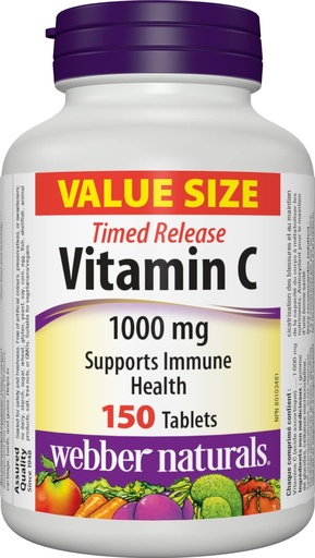 [BRSWGED5B4BRE3DV] Webber Naturals Vitamina C Time Release 1000 mg, 150 Tabletas