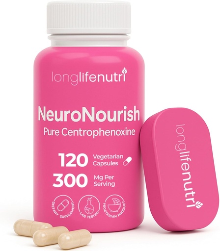 [BRSWGEAHOANR4HYU] NeuroNourish (Centrophenoxina) 300mmg - DMAE i PCPA, 120 Vegetarian Capsules, 4Month visiony, Natural Nootròpic per a la memòria de força, focus, funció & Cognitive, GMPCertified, fet als Estats Units