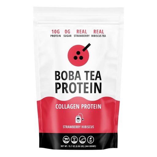 [BRSRAYDROIAWMF37] Strawberry Hibiscus Flavored Collagen | 30 Servings | Grass-Fed Hydrolyzed Bovine Collagen Powder for Men and Women | Promotes Hair, Nail, Skin, Bone, and Joint Health | No Added Sugar