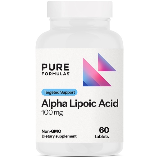 [BRSROATRDMFBUDTL] PureFormulas Alpha Lipoic Acid 100 mg ALA Supplement for Liver Support, Antioxidants, Nerve, & Cardiovascular Health Acido Alfa Lipoico 100mg Neuropathy Supplement Non-GMO 60 Tablets