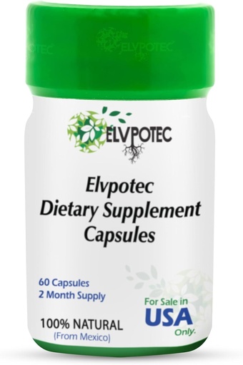 [BRSRAAANB4FWKYA6] ELVPOTEC Mexican 60 Capsules 2 Month Supply from 100% Natural Ingredients for Your Body Gut and Colon Support | Made in Mexico