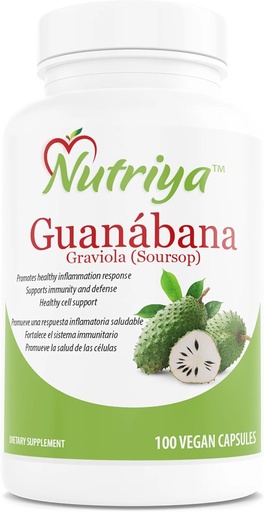 [BRSROFI5DF7GMGTL] Guanábana (Gravoola-Soursop) - Super antioksidantti-Tukee Terve Cell - Immuunijärjestelmä Booster - 100 kasvissyöjän kapselit