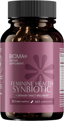 [BRSRAZQEB4CWCYLH] BIOMA Feminine Health Synbiotic - Women's Health supplement for Healthy Vaginal pH, Urinary Tract &quot; Digestive Support - with Probiotics, Cranberry &quot; Tributyrin - 60 Capsules (30-Day Supply)