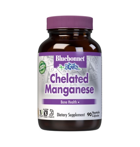 [BRSWIYT3PMMWIADK] BlueBonnet Nutrition Albion Chelated Manganese, Amino Acid Chelate, Soy, Dairy & Gluten-Free, Non-GMO, Kosher Certified, Vegan, 90 Count