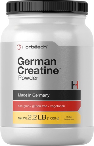 [BRSWYYYNOUNGAAI7] Horbäach German Creatine Powder 1000g | Creapure Monohydrate Powder | Vegetarian, Non-GMO, and Gluten Free Supplement | Promotes Strength & Power