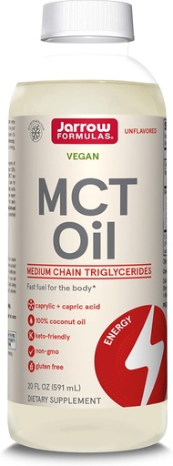 [BRSWKFL4OMGWY2D4] Jarrow Formulas MCT Oil, Dietary Supplement, Ketogenic Diet Support for Quick Energy, 20 fl oz Liquid Oil, 39 Day Supply