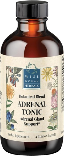 [BRSWIYIPA4CGGGDY] Wise Woman Herbals Adrenal Tonic Liquid Extract, Herbal Adaptogen Blend with Eleuthero, Ashwagandha & Licorice, Supports Healthy Adrenal Function, Energy, Stamina, Stress & Focus, Non-GMO, 4 Fl Oz