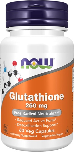 [BRSWIY32BQIRCFLI] עכשיו תוספי מזון, Glutathione 250 מ"ג, Detoxification תמיכה *, Free Radical Neutralizer *, 60 ואג קפסולות