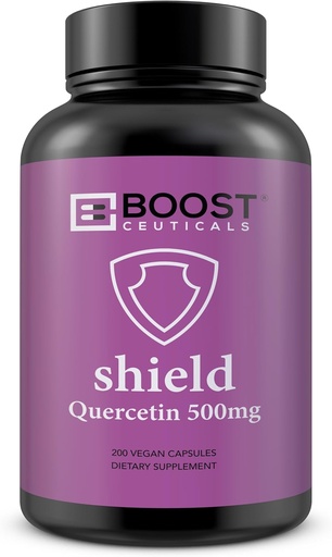 [BRSWKZIOCACQMDLK] BoostCeuticals Quercetin 200 500mg Vegan Kapslid - Ei Stearates Non GMO Gluteenivaba Antioksüdant Bioflavanoid - Üle 6 kuu pakkumine