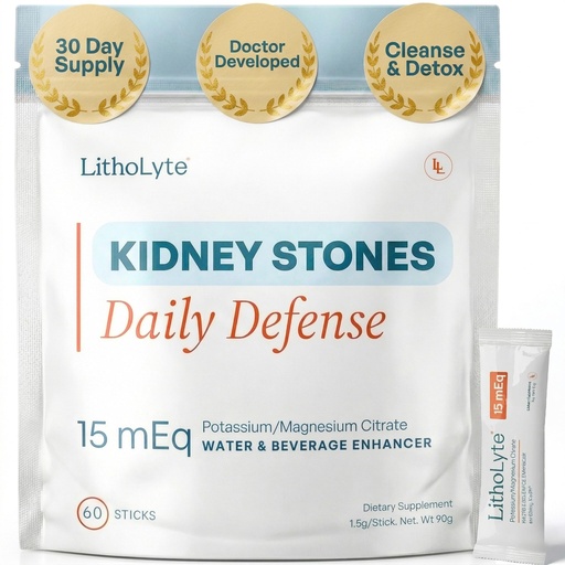 [BRSROAAZCMHAKHQV] 15 mEq | Water & Beverage Enhancer for Kidney Health | Citrate & Electrolytes for Kidney Protection | Science-Based Support Beyond Cleanse, Detox, or Stone Dissolver Supplements | 60 Sticks