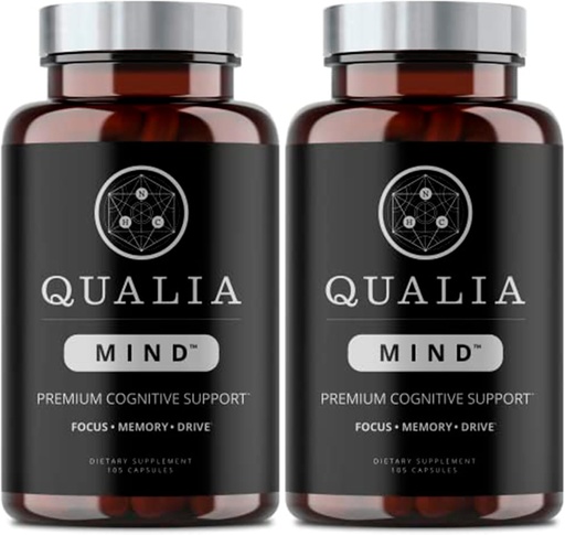 [BRSWGFQ3ORYWOCQU] Qualia Mind Nootropics 105 ct 2- Pack Note 124; Top Brain Supplement for Memory, Focus, Mental Energy, og koncentrering med Ginkgo biloba, Alpha GPC, Bacopa monnieri, DHA & mere, (6 Week Supply)