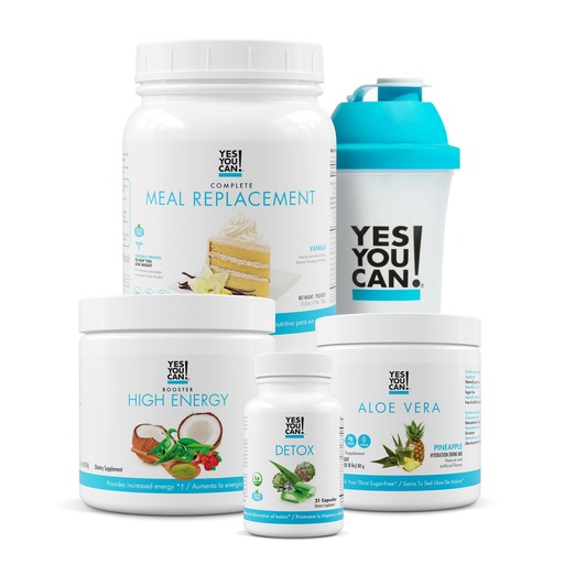 [BRSW2AL3OYBA2CLF] Yes You Can! Detox Plus Kit (Meal Replacement Vanilla, Aloe Vera Pineapple) - Complete Meal Replacement Powder, High Energy Shake Booster, Aloe Vera Detox Supplement, Health Transformation