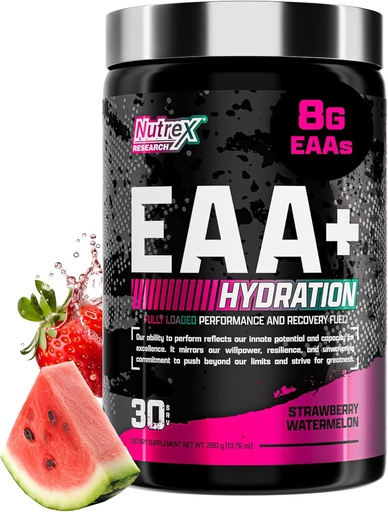 [BRSW2EA6OV5WMHIU] Nutrex Research EAAA Hydration 126; EAas + BCAA Powder 124; Muscle Recovery, Power, Muscle Building, Endurance 124; 8G Escule Amino Acids + Electrolytes 124; Strawberry Watermelon 30 Serving