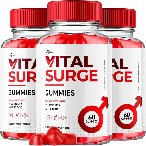 [BRSRAFI3B4HBAYLH] (3 Pack) Vital Surge Gummies, Vital Vita Surge Advanced Extra Strength Formula 1000MG Vigor Pump Men's Vitamin Supplement - Vitalsurge Vitasurge All Natural Ingredients Delicious Chews (180 Gummies)