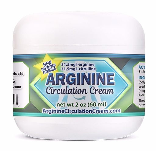 [BRSROALRBEGRAFLD] Arginine Circulation Cream 2 oz - Menthol, L Arginine & L Citrulline Lotion - Supports Healthy Leg & Body Blood Flow - Whole Family Products