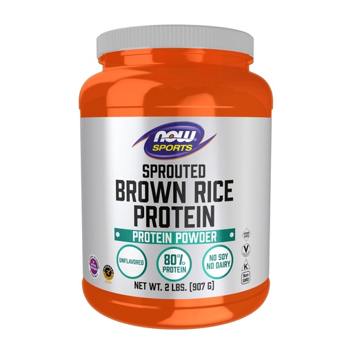 [BRSWIG3ZOZ6QICL6] NOW Foods Sports Nutrition, Sprouted Brown Rice Protein, 80% Protein, Unflavored Powder, 2-Pound