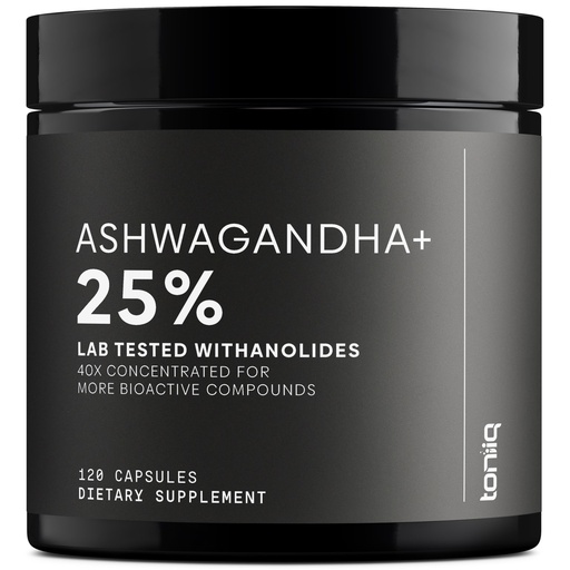 [BRSW2AQHB4FQY33B] Toniiq Ashwagandha – 40:1 Concentrated Extract – 325 mg Withanolides per Serving – Wild Harvested in India – Highly Bioavailable with Black Pepper – Third-Party Tested – 120 Capsules