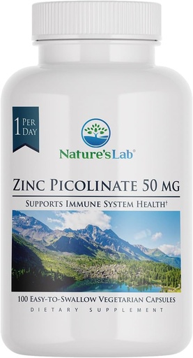 [BRSWYHT6O4MRO23P] Lab Zinc Picolinate 50mg - Suplemento Zinc altamente absorbible – 100 cápsulas (3 mes de suministro)
