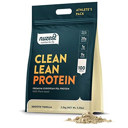 [BRSWGGABCMFQMALO] Nuzest - Pea Protein Powder - Clean Lean Protein, Premium Vegan Plant Based Protein Powder, Dairy Free, Gluten Free, GMO Free, Protein Shake, Smooth Vanilla, 100 Servings, 5.5 lb