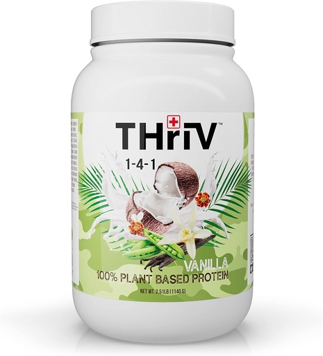 [BRSW2FL6CRYWYCQ4] Thriv THriV Nutrition - Organic Plant Based Protein Powder, Chocolate or Vanilla, Vegan, Gluten-Free, Non-GMO, Dairy Free, (2.5lb/1,140g) Powder (Vanilla)