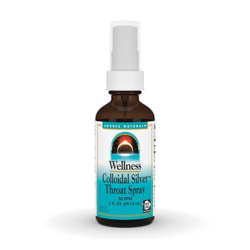 [BRSWIYQYOVYBA3LO] Source Naturals Wellness Colloidal Silver, 2 Fluid oz | 30 PPM | Throat Spray