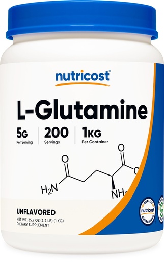[BRSWKFY7BQDBMED2] Nutricost L-Glutamine Powder 1 KG - Unflavored, Non-GMO, Gluten Free