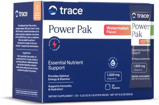 [BRSWGFAZOB6BUYD2] Sekti mineralus Power Pak - Multivitaminų paketai eterinei mitybai - drėkinimas, imunitetas ir energija - Natūralūs vitaminai ir mineralai - Arbūzelio skonis - 30 Paketų