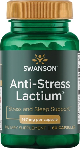 [BRSWIY36BRYGCCT4] Swanson Women 's Anti- Stress Formel (Lactuum) - Hjælper Counter Stress, fremmer afslapning og søvn support - (60 kapsler, 167mg) 1 pakke
