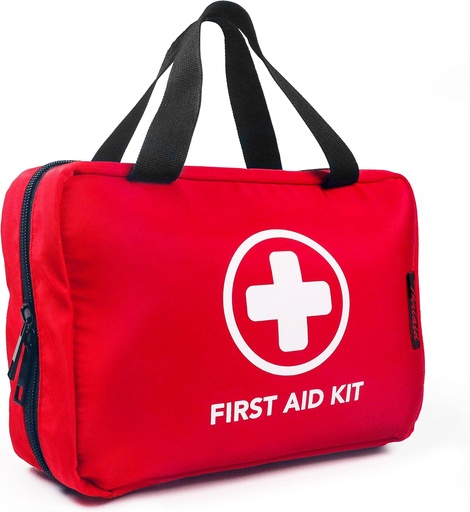 [BRSW2ZAROEDR62DP] 330 Piece First Aid Kit, Premium Waterproof Compact Trauma Medical Kits voor elke noodgeval, Ideaal voor thuis, kantoor, auto, reizen, buiten, kamperen, wandelen, boot varen (rood)