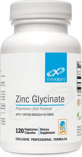 [BRSWIYIZCINBWDQ7] XYMOGEN Zinc Glycinate - 20 mg Highly Absorbable Zinc Supplement - Supports Immune System & Whole Body Wellness - Vegetarian, Gluten-Free & Non-GMO - 120 Capsules