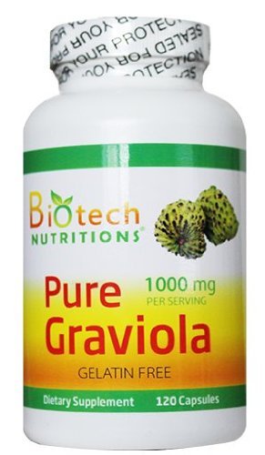 [BRSWIGQQOJ4B2D3E] Pure Graviola Annona Muricata, 1000 mg Serving, 120 Vegetable Capsules