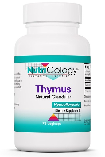 [BRSWIYQDBZYAEGDU] Nutricology Thymus Ovine Glandular Extract, 75 Vegicaps | Freeze Dried Ovine Thymus Glandular Tissue for Immune Function Support, Hypoallergenic Vegetarian Vegicaps