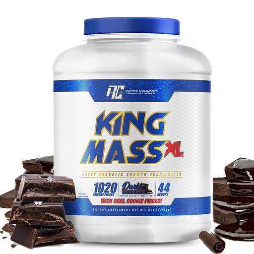 [BRSWIFAYOR4WYEL2] Ronnie Coleman Signature Series King Mass XL Protein Powder, Weight and Muscle Gainer, 60g Protein, 180g Carbohydrates, 1,000+ Calories Per Serving, Creatine and Glutamine, Chocolate, 6 lb