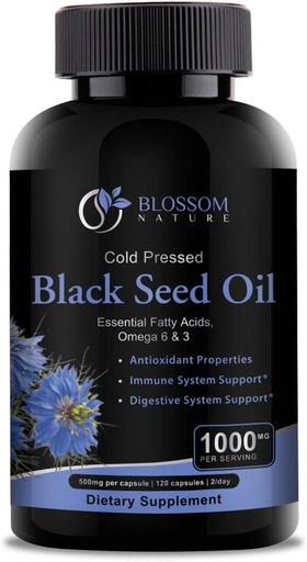 [BRSWY234B4IWEETG] Black Seed Oil Capsules 1000mg - Premium Black Cumin Seed Oil Capsules - Black Seed Oil Liquid Pills - Virgin Cold Pressed Nigella Sativa Oil Pills - Blackseed Oil - 120 Cap (2 Month Supply)