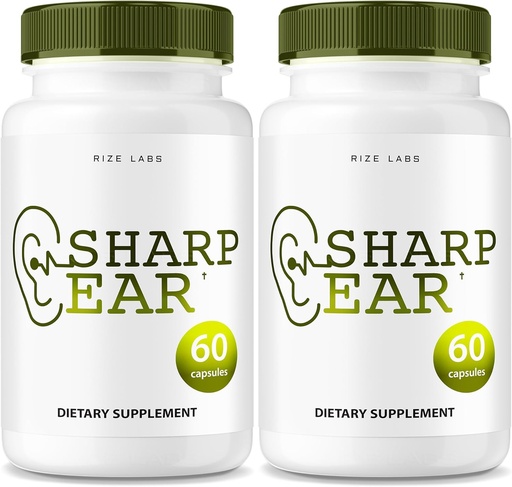 [BRSROHQEPIJRMFDB] rize labs Sharp Ear Capsules, Sharp Ear Pills for Clear Hearing, Sharp Ear Supplement to Restore Hearing Health, Sharp Ear Advanced Formula Maximum Strength (120 Capsules) (Pack of 2)