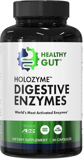 [BRSRAFI6AUARGDYY] Zdravé Gut HoloZyme Max síla trávicí enzymy 124; Prevents Bloating, Gas, & Požití w / Protéza, Amyláza, Lipáza, laktáza, a více 124; 15 Podání (Vzorková lahvička)