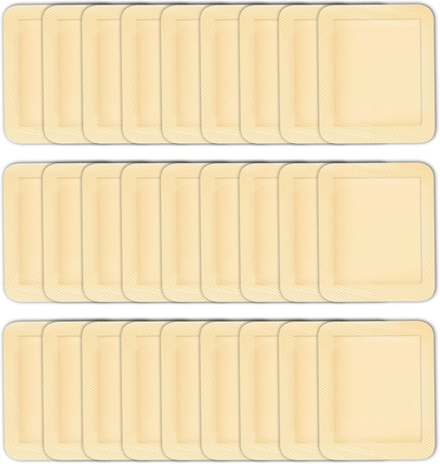 [BRSRAYY3OIHRQYDF] 30pcs Grandes Bandages Adhesivos 4 x 3 pulgadas Vestimiento de la herida elástica Adhesivo Bandage Grande Wound Primera Ayuda Bandages portátiles, color de la piel